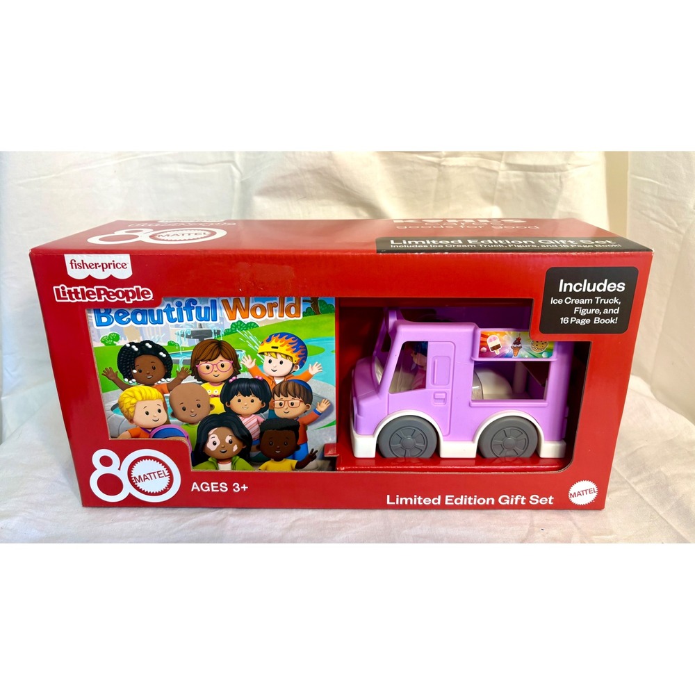 Fisher-Price Little People Ice Cream Truck Our Beautiful World Book Gift Set NIB